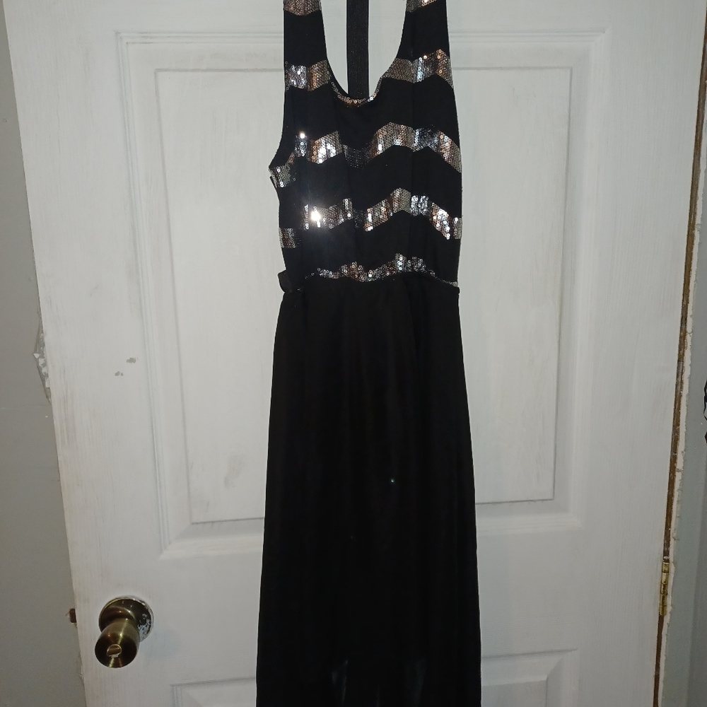 Black & Silver Sequin Dress